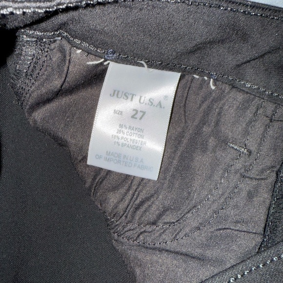 NWT JUSTUSA Black Viola Glitter Stripe Skinny Jeans Size 27. From Stitch Fix. - Picture 5 of 6